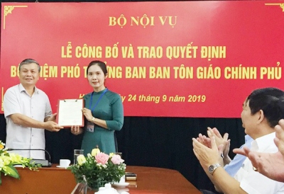 Bộ trưởng Nội vụ bổ nhiệm lãnh đạo Ban Tôn giáo Chính phủ