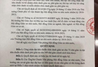 Danh sách giáo sư năm 2019: Ứng viên giáo sư bị đánh trượt có nhiều người xuất sắc