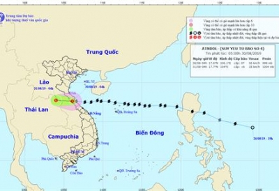 Thời tiết ngày 30/8/2019: Bão số 4 vào đất liền các tỉnh Hà Tĩnh, Quảng Bình và suy yếu thành áp thấp nhiệt đới