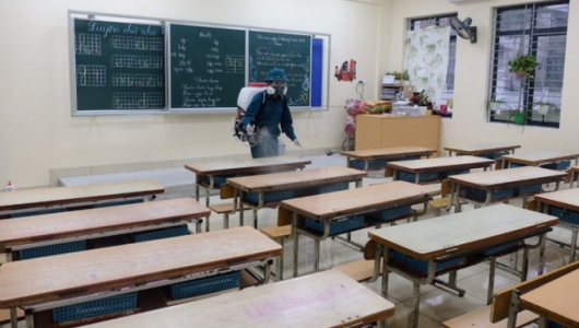 [Ảnh] Hà Nội: Các trường học vệ sinh, khử trùng để phòng dịch nCoV